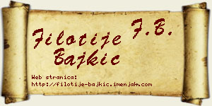 Filotije Bajkić vizit kartica